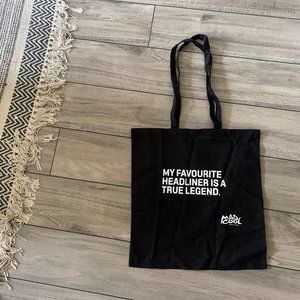Black canvas tote bag